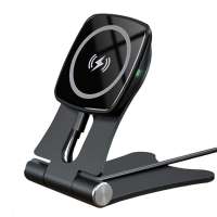 New Phone Holder Wireless Charger Stand Magnetic Metal Desktop Phone Holder Wireless Phone Charging